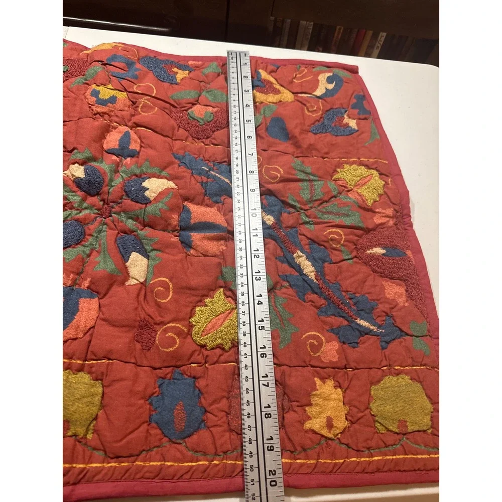 Pottery Barn Mazie Suzani Quilted Standard Sham Set Red Multi 7916263 2pc